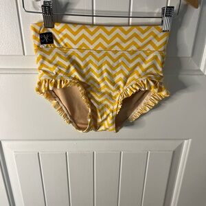 Yellow Chevron Ruffle Dance Costume